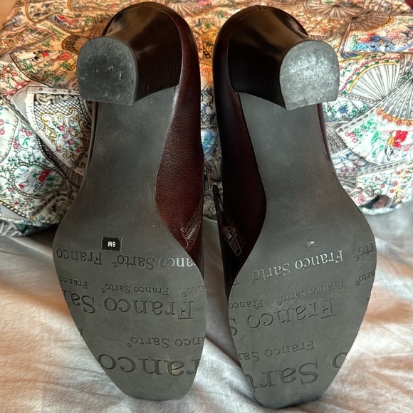Franco Sarto Pumps 3” Heels Rich Dark Brown 6M Side Zip - Picture 4 of 5